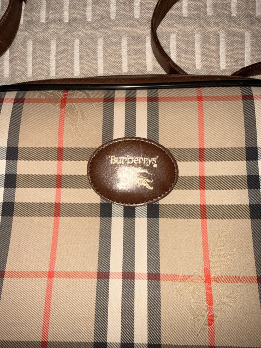 Burberrys Nova Check Shoulder Bag Canvas Beige Auth BA3222 - Picture 3 of 7